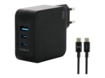 Mobilis Adapter 100Watt 1xUSB-A 2.0 2xUSB-C
