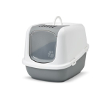 SAVIC Nestor Jumbo valge-hall &ndash; kaetud kassiliivakast &ndash; 66.5x48.5x46.5 cm &ndash; 1 tk.