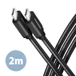 KAABEL USB-C USB-C 2M 60W/BLACK BUCM3-CM20AB AXAGON