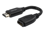 StarTech.com 6in K&otilde;rge Kiirusega HDMI Port S&auml;&auml;stja Kaabel koos 4K 60Hz - L&uuml;hike HDMI 2.0 Mees Naaberkabel - Portaali Laiendaja (HD2MF6INL)