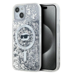 Karl Lagerfeld KLHMP13MLGCHSGH iPhone 13 6.1" Hardcase Transparent Liquid Glitter Choupette Head Mags