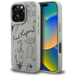 Karl Lagerfeld Grained Pattern & Logo MagSafe kaitse&uuml;mbris iPhone 16 Pro Max jaoks / hall