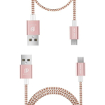 Dux Ducis KII Premium Micro USB komplekt 2 tk Materjal andme- ja laadimiskaablid 100 cm + 20 cm Roosa