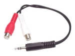 Startech 6in Stereo Audio Y-Kabel - 3.5mm Mees to 2x RCA Nais - K&otilde;rvaklapid RCA - Arvutist Stereole 1x Mini-Jack 2x RCA (MUMFRCA) Au