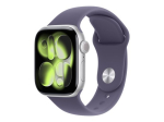 Apple Watch Series 11 GPS + Cellular 42mm Tumehalli alumiiniumkorpus musta spordirihmaga - S/M Apple