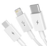 Baseus CAMLTYS-02 Superior kiirlaadimise andmekaabel 3-in-1 USB-C, Lightning, MicroUSB 1.5m / Valge