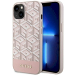 Guess GUHMP14MHGCFSEP GCube triipudega MagSafe k&otilde;va &uuml;mbris iPhone 14 Plus/15 Plus jaoks 6.7" / roosa