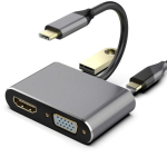 RoGer USB-C multimeediaadapter HDMI 4K@30Hz / VGA 1080p / USB 3.0 / USB-C PD