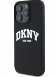 DKNY Silikoon Valge Tr&uuml;kitud Logo MagSafe tagumise kaitseklaas iPhone 16 Pro Max jaoks