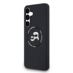 Karl Lagerfeld vedel silikoon K&CH pead MagSafe &uuml;mbris Samsung Galaxy S25 FE jaoks / must