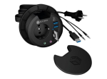 ICY BOX Laua hub 2x USB 3.0 Type-A koos heli sendi-/v&auml;ljundkaardilugejaga 1x Type-C ja Schuko pistik CEE 7/3 l&auml;bim&otilde;&otilde;t 80mm must