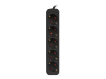 Langberg 5-Pin Soket Kast 10A Must 3m