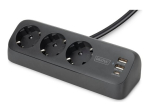 Digitus 3-osaline kontori pistikupesa riba 2x USB-A ja 1x USB-C &uuml;hendustega DA-70625