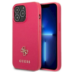 Guess GUHCP13LPS4MF k&otilde;va&uuml;mbris Saffiano 4G v&auml;ike metalllogo iPhone 13 Pro / 13 jaoks 6,1" / roosa