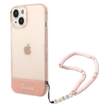 Guess GUHCP14MHGCOHP Translucent Pearl Strap Hardcase iPhone 14 Plus/15 Plus 6.7" jaoks / roosa