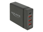 Delock USB-laadija 1 x USB Type-C PD + 3 x USB Type-A 60W adapter 5/9/12/15/20V