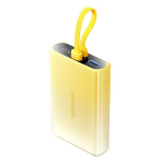 Vention 10000mAh power bank LED-ekraadiga, USB-C + Lightning + USB-A, 22,5W (kollane)