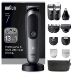Braun 13in1 Grooming Kit All-in-One Series 7 AIO7560 Cordless Number of length steps 14 Black/Grey