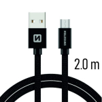 Swissten Textile Quick Charge universaalne Micro USB andme- ja laadimiskaabel 2m