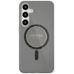 Guess Glitter Circle Classic Logo MagSafe &uuml;mbris Samsung Galaxy S25 jaoks