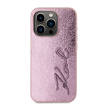 Karl Lagerfeld kortsus PU Signature Logo &uuml;mbris iPhone 15 Pro Max jaoks / roosa
