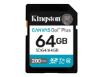 KINGSTON 64GB SDXC Canvas Go Plus Gen4 200MB/s C10 UHS-I U3 V30