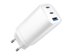 Gembird 3-port 65 W GaN USB PowerDelivery fast charger, white
