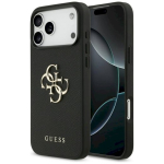 Guess Graanuleeritud Suur 4G & Klassikaline logo &uuml;mbris iPhone 17 Pro Max jaoks / must