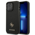 Guess GUHCP13LPS4MK k&otilde;va&uuml;mbris Saffiano 4G v&auml;ike metalllogo iPhone 13 Pro / 13 jaoks 6,1" / must