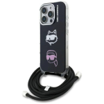 Karl Lagerfeld IML Crossbody Karl&Choupette Head kaitse&uuml;mbris iPhone 16 Pro Max jaoks / must