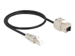 DeLOCK CAT 6a S/FTP 50cm v&otilde;rgu pikenduskaabel must/h&otilde;bedane
