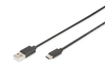 Digitus USB Type-C &uuml;henduskaabel, t&uuml;&uuml;p USB-A - USB-C AK-300154-010-S