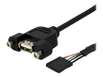 StarTech.com 1 ft paneeli paigaldus USB Kabel - USB A to Motherboard Header