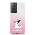 Karl Lagerfeld KLHCS21LCFNRCPI Hardcase Samsung Galaxy S21 Ultra G998 jaoks / roosa Choupette Fun