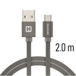 Swissten Textile Quick Charge universaalne Micro USB andme- ja laadimiskaabel 2m