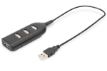 Digitus USB 2.0 Hub, 4-portiline, Bussitoiteline 4 X USB A/F AT &Uuml;hendatud kaabel AB-50001-1 USB 2.0 Hub