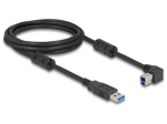 Delock vasakul nurga all USB-A kuni USB-B kaabel, 2m, must