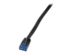 LogiLink SlimLine CAT 6 Kaitstud Kruuvipaar (UTP) 3m Paat&uuml;&uuml;p Must