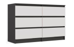 M6 Malwa 120 cm Chest of Drawers with 6 Drawers, Anthracite/White