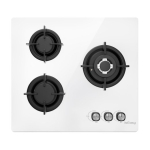 ISEASY MGBG-603 gaasiplaat, 3 p&otilde;letit (valge)