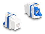 DeLOCK CAT 6a Ekraitamata paariskeerutatud paar Keystone moodul valge sinine