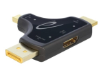 Delock 3 in 1 Monitori Adapter koos HDMI, DisplayPort, ja mini DisplayPort HDMI v&auml;ljundiga koos 4K 60 Hz Video/Heli Adapteriga, Must