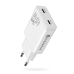 GaN Laadija 2x USB-C Quick Charge 3.0 45W PD, Valge