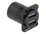 Delock D-t&uuml;&uuml;pi USB-pistikmehhanism - USB 3.2 Gen 1 - 2 USB-pistikut - Must