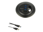 Delock In-Desk Hub 3-Port USB 3.0 + 2 Slot SD Card Reader
