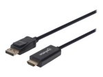 Manhattan video/heli kaabel DisplayPort / HDMI 1m - must