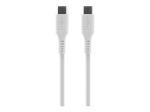 Fixeeritud vedela silikooniga kaabel USB-C/USB-C, 2m, 60W FIXDLS-CC2-WH