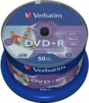 Verbatim Blank DVD+R AZO 4.7GB 16x Lai tr&uuml;kitav mitte ID, 50 tk Spindle