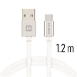 Swissten Textile Universal Quick Charge 3.1 USB-C andme- ja laadimiskaabel 1.2m