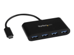 StarTech.com 4-port USB-C hub - kaasaskantav USB-C 4x USB-A hub - bus-toidetud USB 3.1 Gen 1 Type-C hub - USB 3.0 porti laiendaja (HB30C4AB)